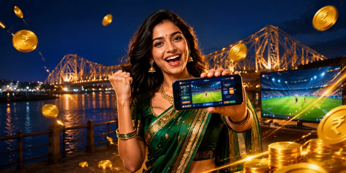 Evening view of Kolkata Howrah Bridge with sports betting highlights